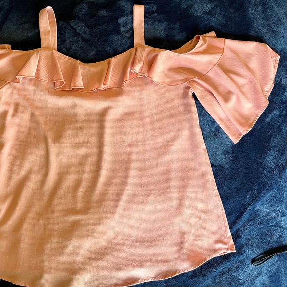 Pink Off Shoulder Ruffle Top - Picture 7 of 8